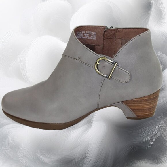Dansko Darbie Anline Stone Grey Buckle Detail Ankle Shootie, Size 40,  US 9.5-10 - Picture 6 of 12